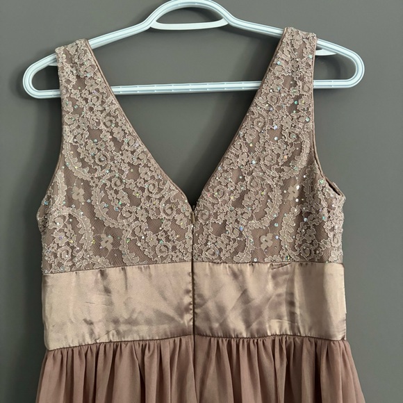 R&M Richards Size 6 Tan Sparkly Prom Dress - Picture 7 of 15